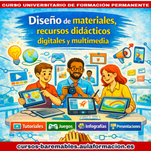 Cursos homologado Diseño de materiales, recursos didácticos digitales y multimedia