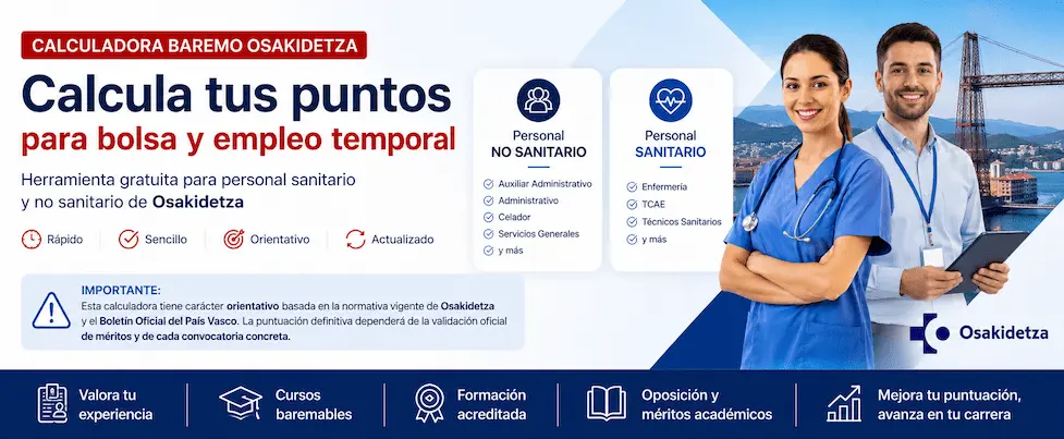 Calculadora de baremo para Osakidetza