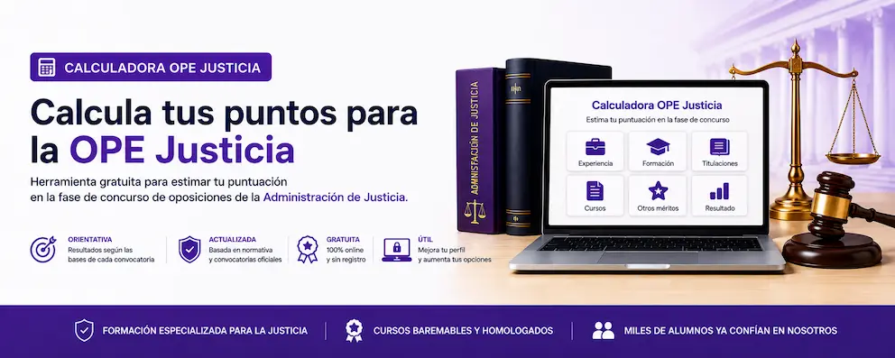 Calculadora Justicia OPE concurso méritos