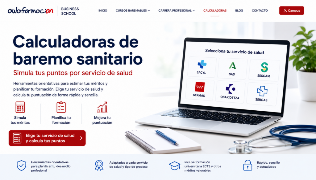 Calculadoras de baremo sanitario para servicios de salud autonómicos | AULAFORMACION