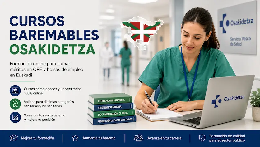 Cursos baremables Osakidetza para OPE y bolsas del Servicio Vasco de Salud