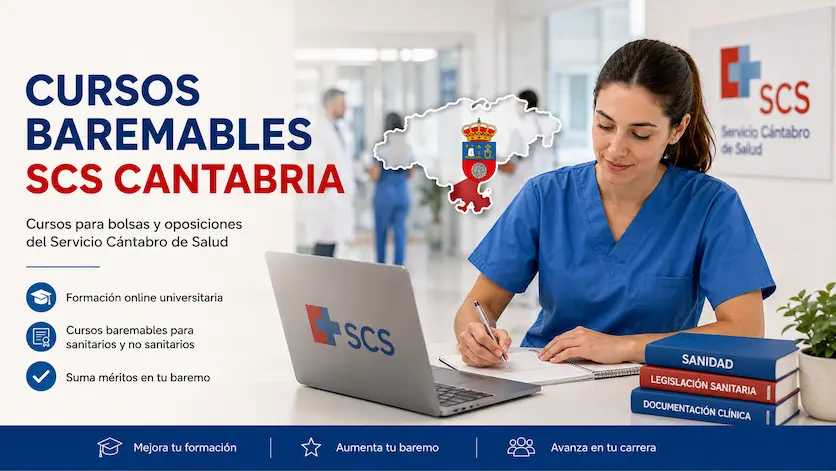 Cursos baremables SCS Cantabria para oposiciones y bolsas sanitarias