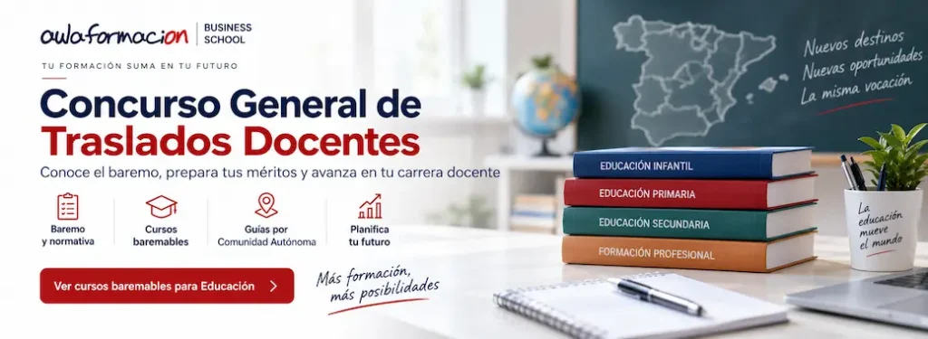 Concurso General de Traslados Docentes, baremo y cursos de formación