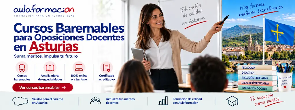 Cursos baremables docentes en Asturias