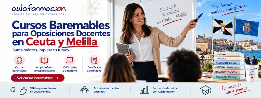 Cursos baremables docentes en Ceuta y Melilla