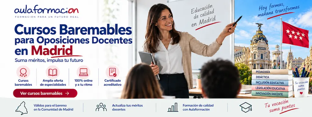 Cursos baremables docentes en Madrid