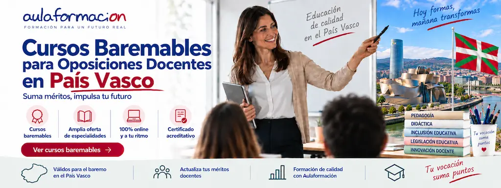 Cursos baremables docentes en el País Vasco
