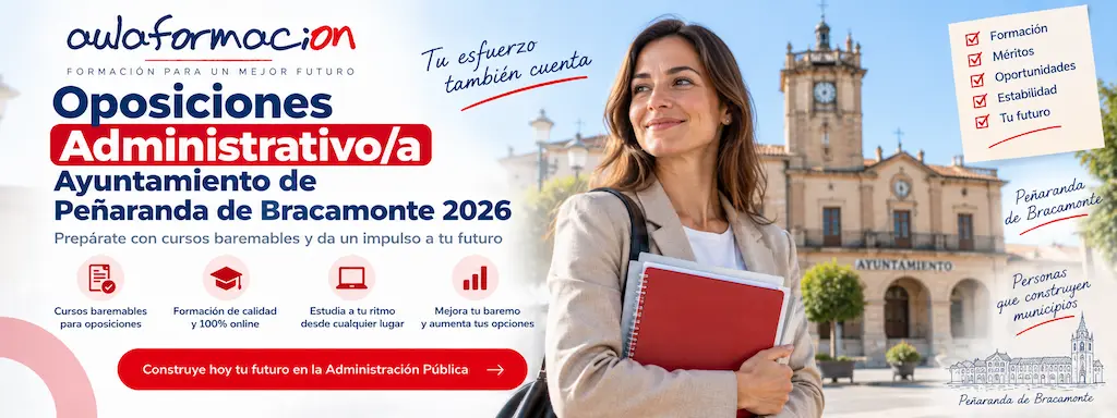 CURSOS BAREMABLES ADMINISTRATIVO PEÑARANDA DE BRACAMONTE 2026: CÓMO SUMAR PUNTOS EN LA FASE DE CONCURSO