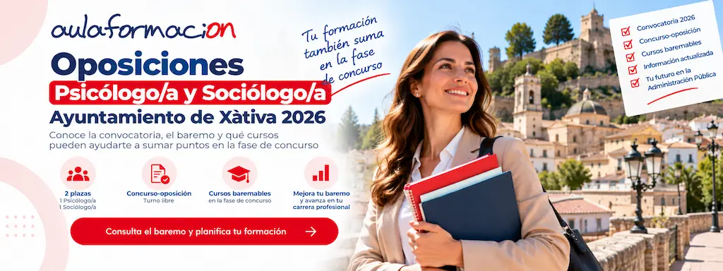 Psicólogo y Sociólogo en Xàtiva: cursos hasta 1 punto