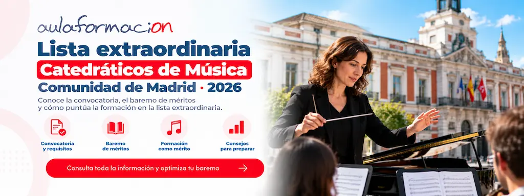 Cursos baremables para la lista extraordinaria de catedráticos de Música en Madrid