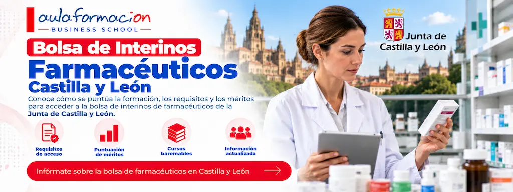 Bolsa de interinos farmacéuticos de Castilla y León: listas, baremo y cursos que puntúan