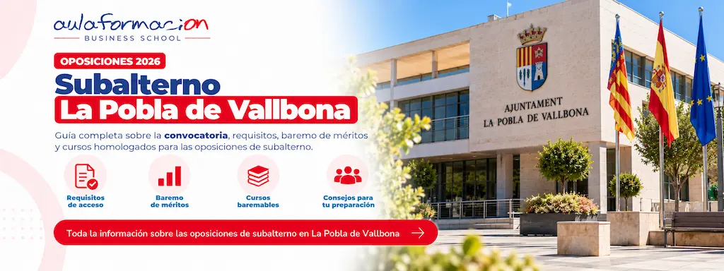 Oposiciones subalterno La Pobla de Vallbona: 4 plazas