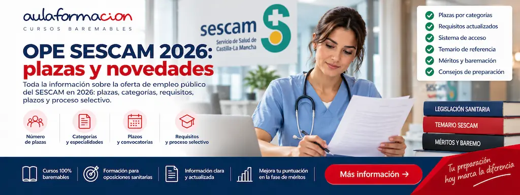 OPE SESCAM 2026: 1.818 plazas aprobadas en Mesa Sectorial