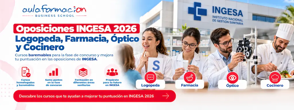 Oposiciones INGESA 2026: logopeda, farmacia, óptico y cocina