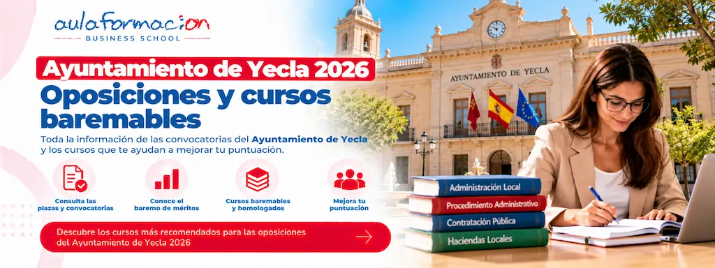 Oposiciones TAG Yecla 2026: 2 plazas y cursos hasta 1 punto