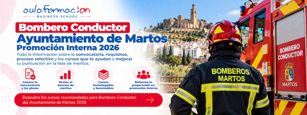 Bombero conductor Martos 2026: cursos hasta 15 puntos