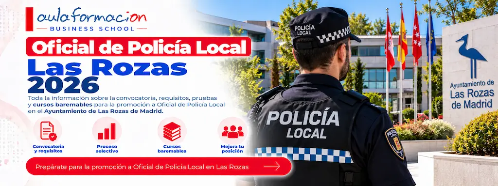 Cursos baremables para oficial de policía local de Las Rozas 2026